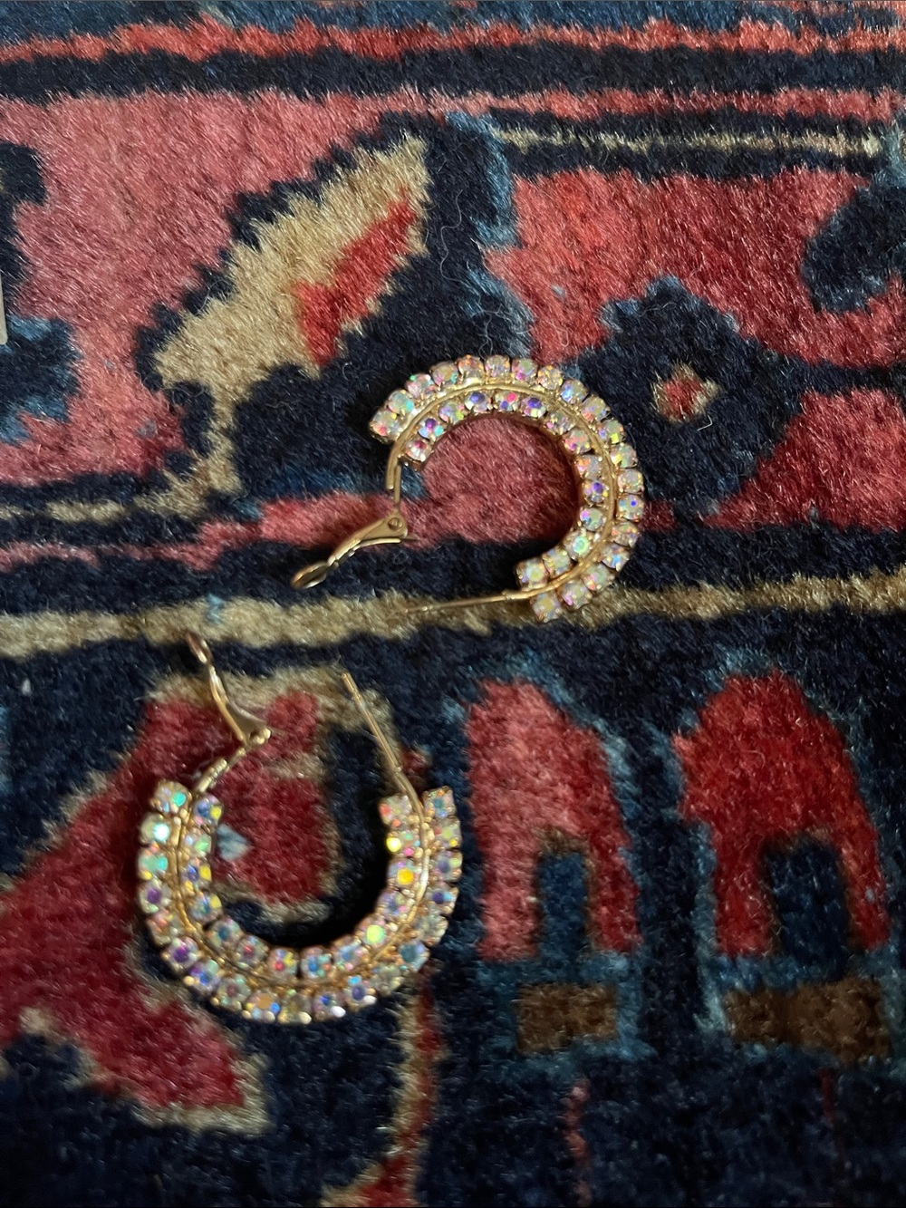 Aurora Crystal Hoop Earrings - Gold Tone